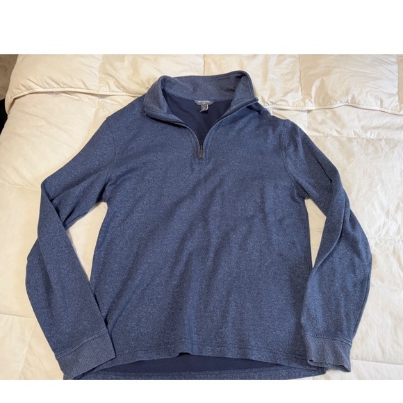 Van Heusen Other - Van Heusen Flex Mens Small Blue Heather Quarter Zip Pullover Mock Neck Sweater